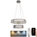 LED Krystalpendel dæmpbar LED/65W/230V 3000-6500K skinnende krom + fjernbetjening