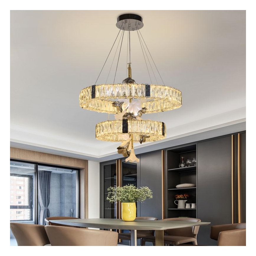 LED krystalpendel dæmpbar LED/70W/230V 3000-6500K + fjernbetjening