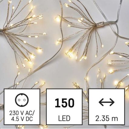 LED-kæde 150xLED/5,35m varm hvid