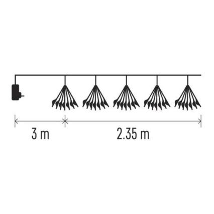 LED-kæde 150xLED/5,35m varm hvid