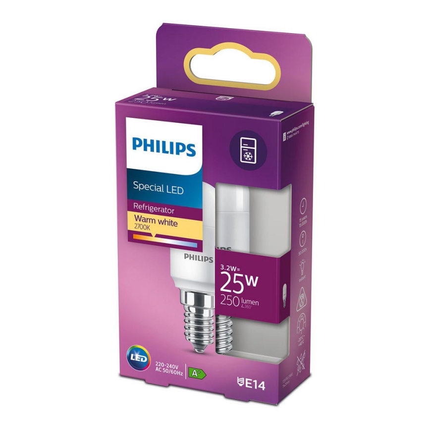 LED køleskabspære Philips T25L E14/3,2W/230V 2700K