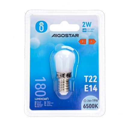 LED køleskabspære T22 E14/2W/230V 6500K - Aigostar