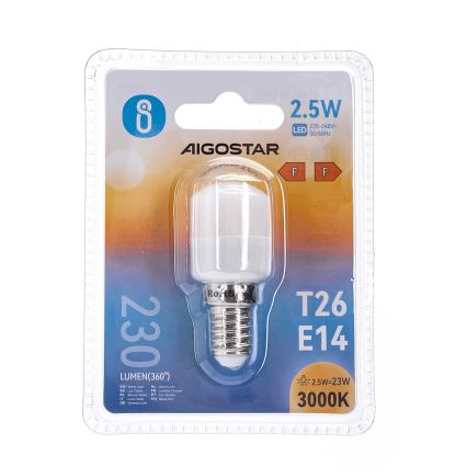 LED køleskabspære T26 E14/2,5W/230V 3000K - Aigostar