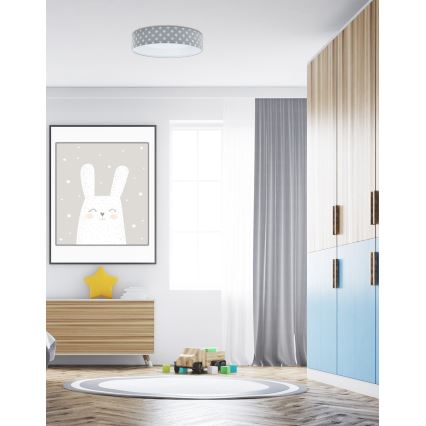 LED loftlampe dæmpbar SMART GALAXY KIDS LED/24W/230V 3000-6500K stjerner grå/hvid + fjernbetjening