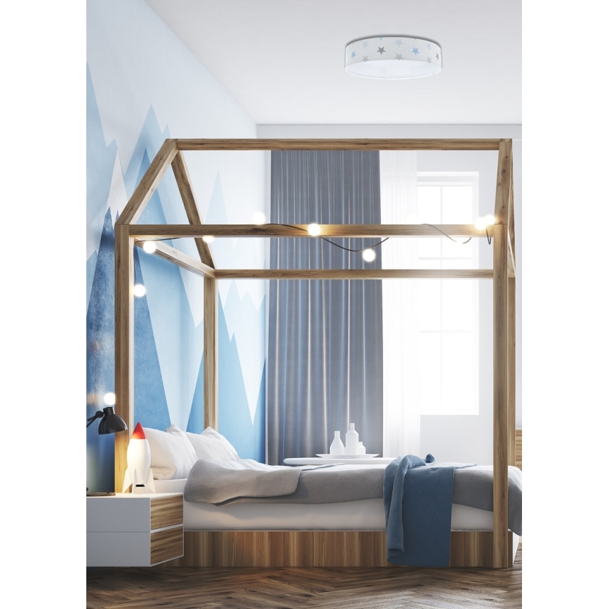 LED loftlampe dæmpbar SMART GALAXY KIDS LED/24W/230V 3000-6500K stjerner hvid/grå/blå + fjernbetjening