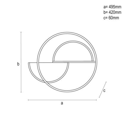 LED loftlampe dæmpbar LED/70W/230V 3000-6500K hvid/sort + fjernbetjening