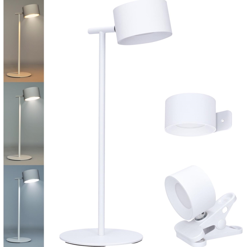 LED lampe m. touch-funktion dæmpbar og genopladelig 3-i-1 LED/4W/2000 mAh 3000/4000/6500K hvid