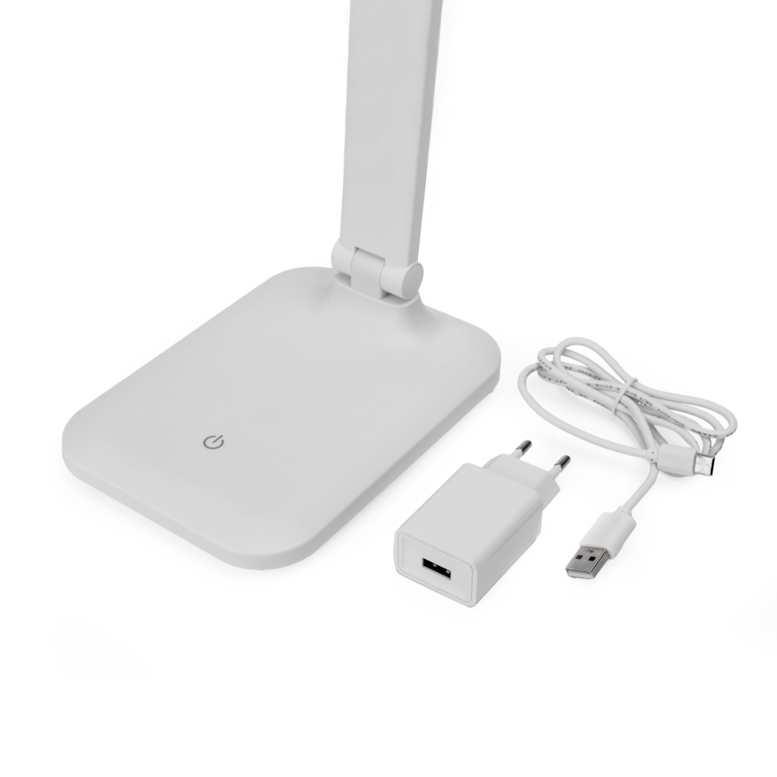 LED Bordlampe m. trådløs opladning og touch-funktion dæmpbar og USB-port REMUS LED/5W/230V hvid