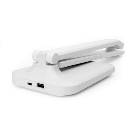 LED Bordlampe m. trådløs opladning og touch-funktion dæmpbar og USB-port REMUS LED/5W/230V hvid