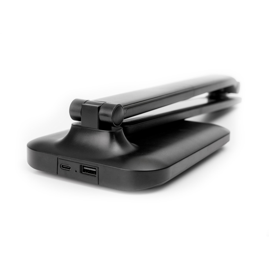 LED Bordlampe m. trådløs opladning og touch-funktion dæmpbar og USB-port REMUS LED/5W/230V sort