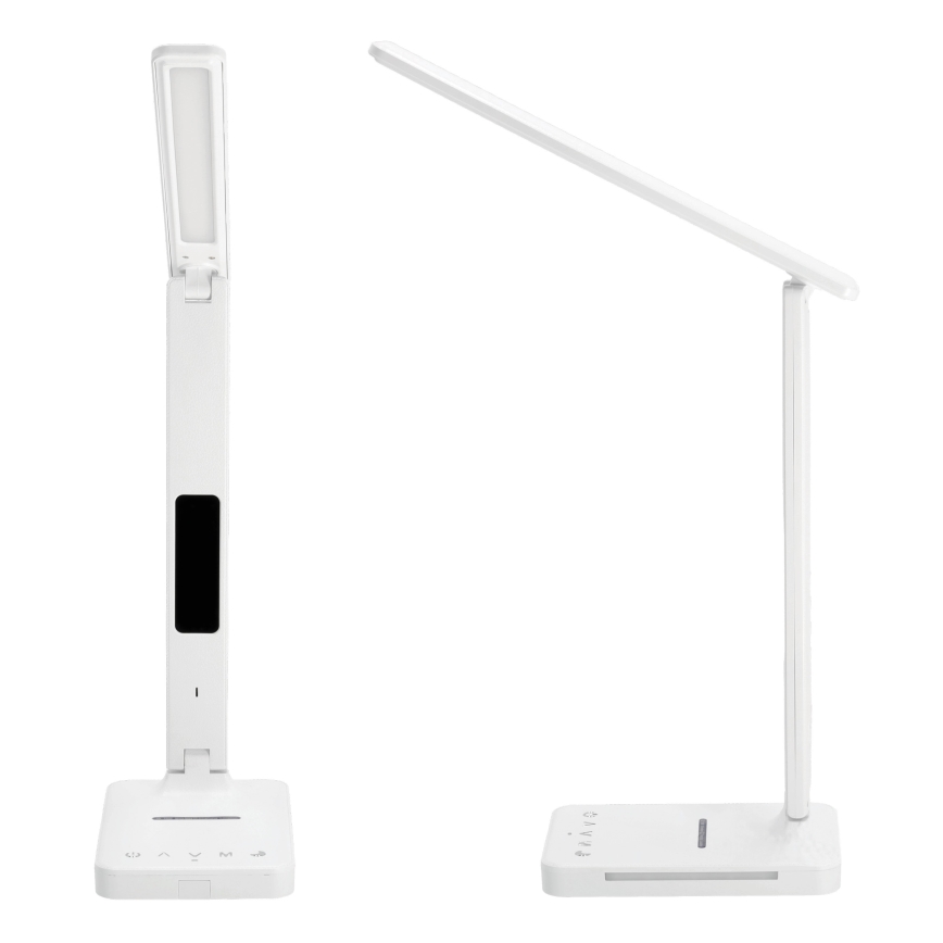 LED bordlampe m. trådløs opladning dæmpbar QI, display og USB-port LED/7W/230V 3000-6000K hvid