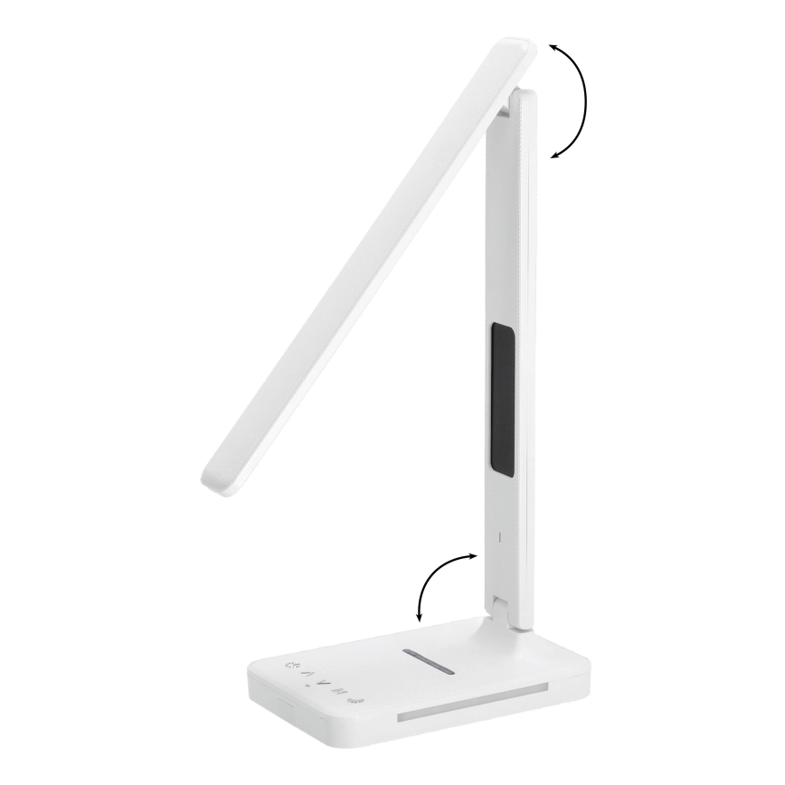 LED bordlampe m. trådløs opladning dæmpbar QI, display og USB-port LED/7W/230V 3000-6000K hvid