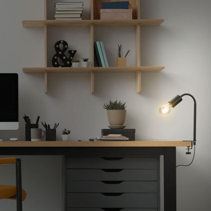 LED-lampe med klemme 1xE27/4,2W/230V 2700K sort