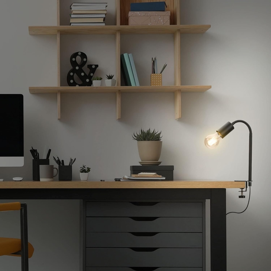 LED-lampe med klemme 1xE27/4,2W/230V 2700K sort