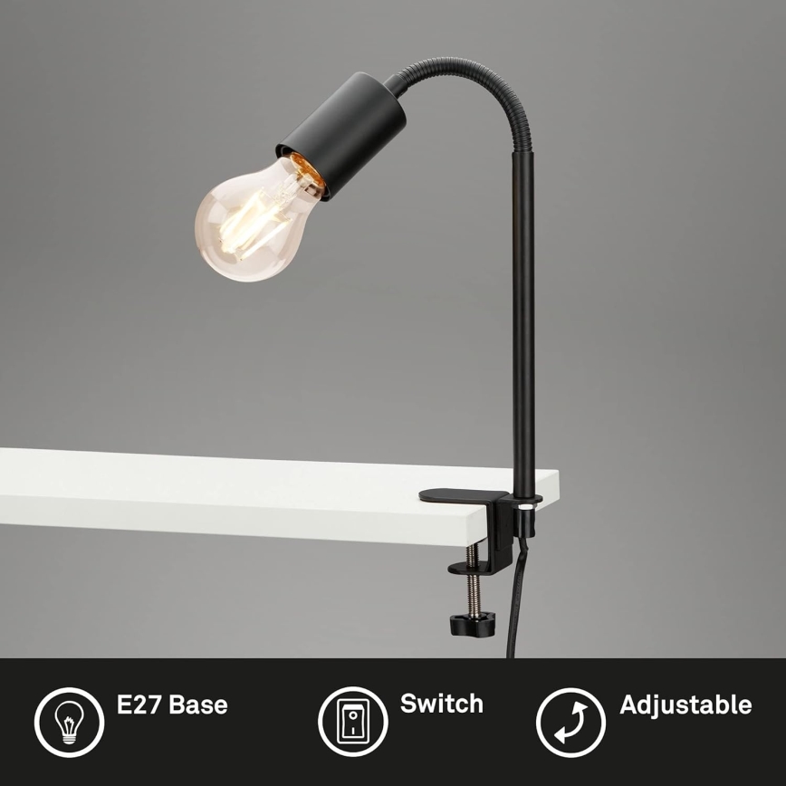 LED-lampe med klemme 1xE27/4,2W/230V 2700K sort