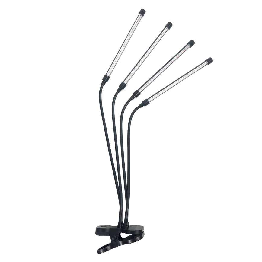 LED Dæmpbar flexible bordlampe med klemme til plantevækst VITARO 4xLED/10W/230V sort