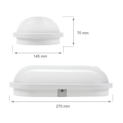 LED lampe med PIR-sensor LED/20W/230V IP54 robust