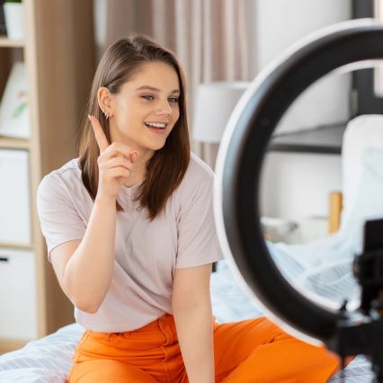 LED Lampe med stativ og holder til vlogging dæmpbar LED/10W/5V 2700-6500K