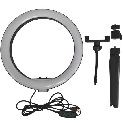 LED Lampe med stativ og holder til vlogging dæmpbar LED/10W/5V 2700-6500K