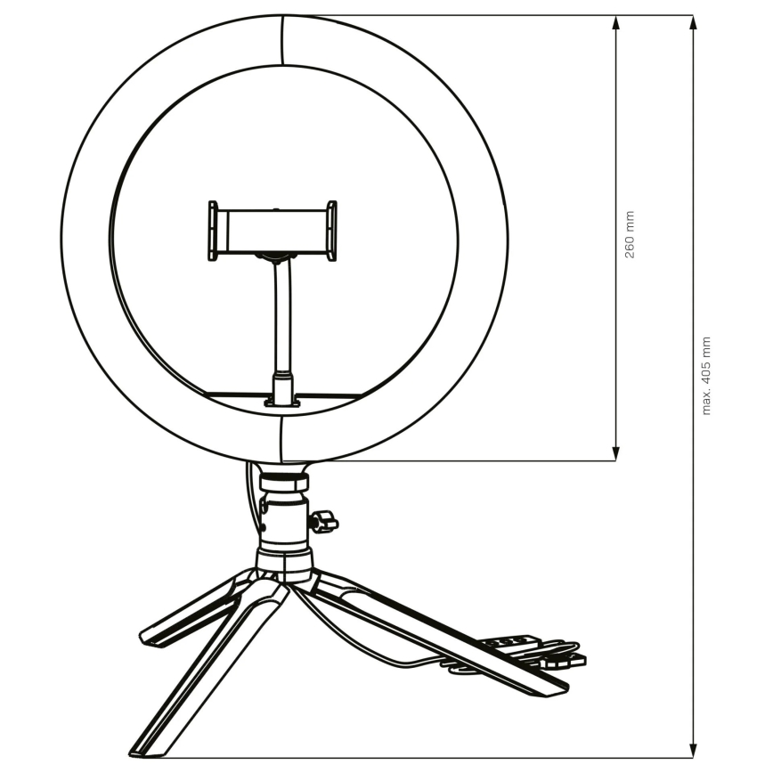 LED Lampe med stativ og holder til vlogging dæmpbar LED/10W/5V 2700-6500K