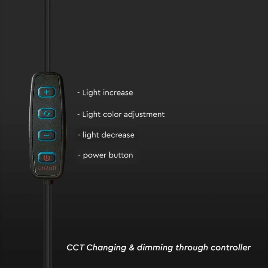 LED Lampe med stativ og holder til vlogging dæmpbar LED/10W/5V 3200-5500K