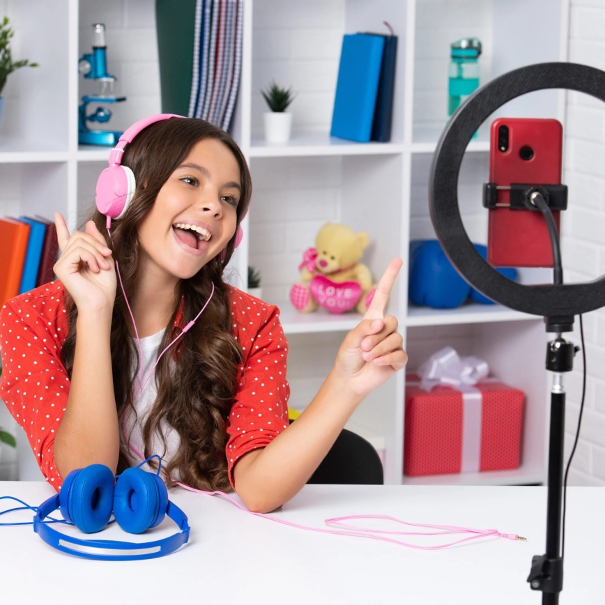 LED Lampe med stativ og holder til vlogging dæmpbar LED/15W/5V 2700-6500K