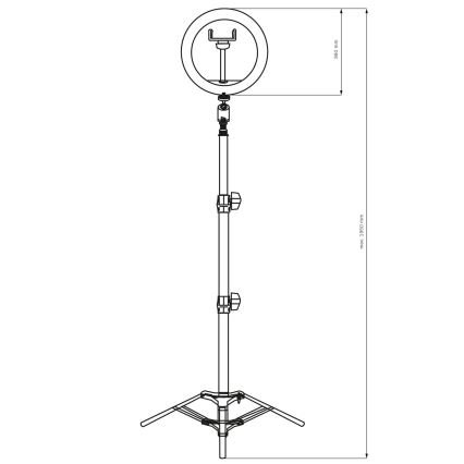 LED Lampe med stativ og holder til vlogging dæmpbar LED/15W/5V 2700-6500K
