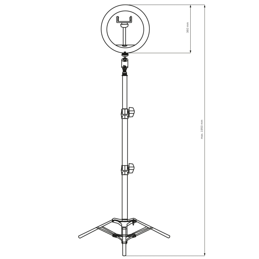 LED Lampe med stativ og holder til vlogging dæmpbar LED/15W/5V 2700-6500K