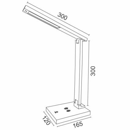 LED lampe med trådløs opladning og touch-funktion dæmpbar LISA LED/5W/230V + USB