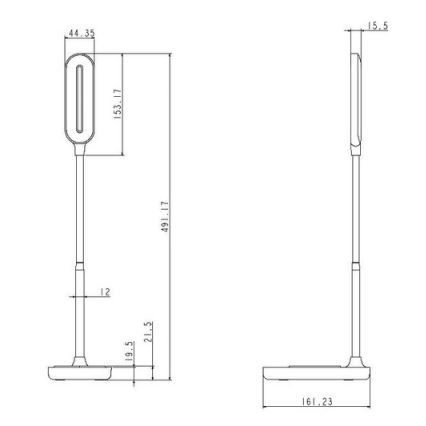 LED bordlampe med trådløs opladning og touch-funktion dæmpbar OCTAVIA LED/7W/230V hvid