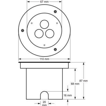LED lampe til indkørsel SIBAR 3xLED/1W/230V IP67 4000K