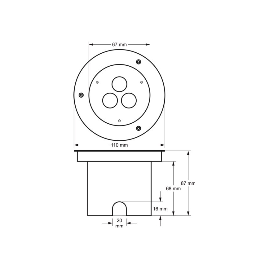 LED lampe til indkørsel SIBAR 3xLED/1W/230V IP67 4000K