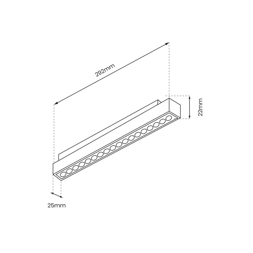 LED lampe til skinnesystem MAGNETIC TRACK LED/18W/48V 4000K