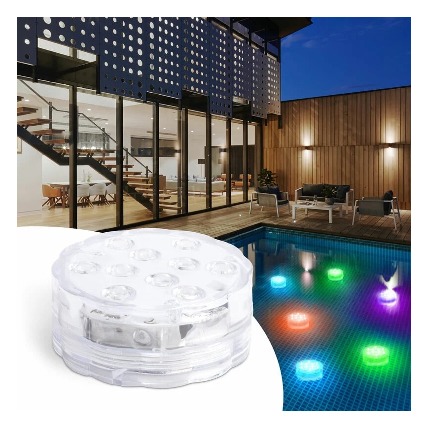 LED lampe til swimmingpool dæmpbar LED/3xAAA IP68 + fjernbetjening
