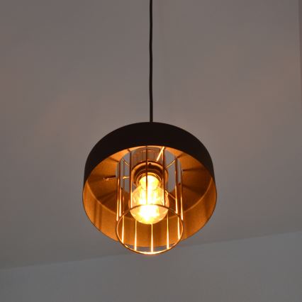 LED LED pendel VOLTA 2xE27/15W/230V sort/guldfarvet