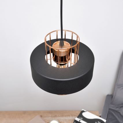 LED LED pendel VOLTA 2xE27/15W/230V sort/guldfarvet