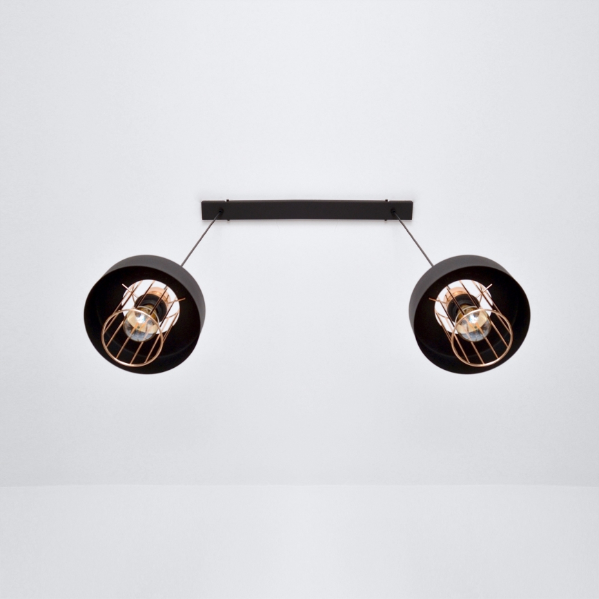 LED LED pendel VOLTA 2xE27/15W/230V sort/guldfarvet
