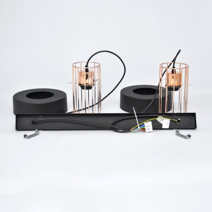 LED LED pendel VOLTA 2xE27/15W/230V sort/guldfarvet