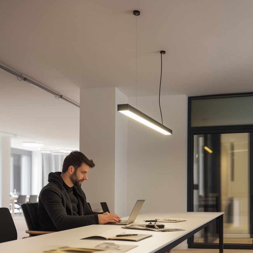 LED Loft Fastmonteret pendellampe CYNIDECO LED/30W/230V 4000K sort