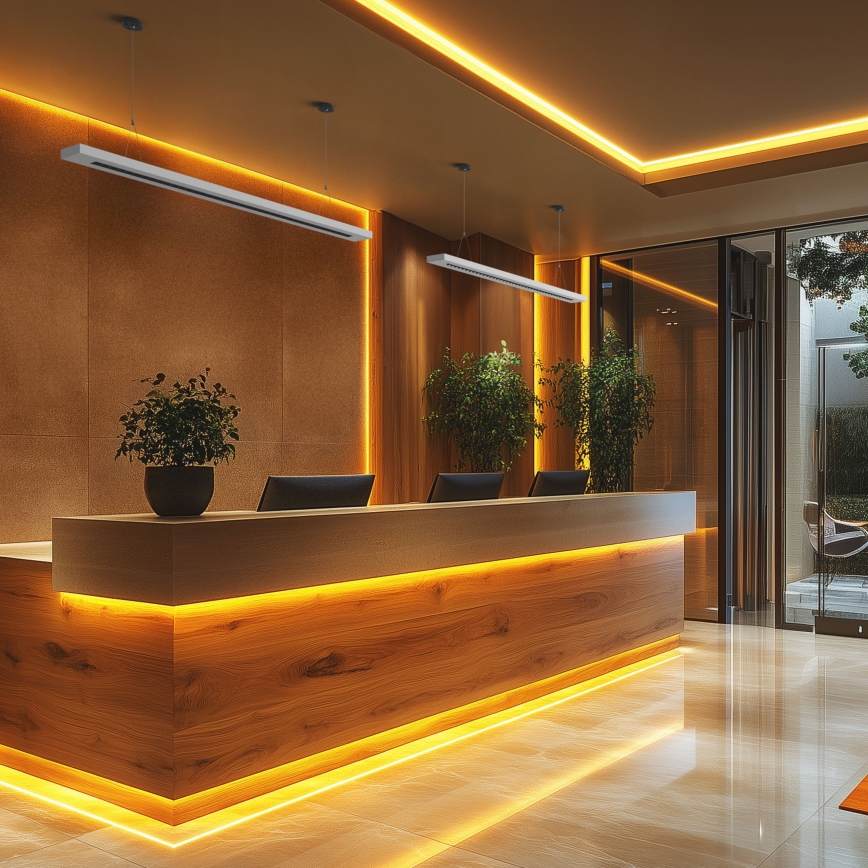 LED loft-/pendellampe PLANK LED/20/30/40W/230V 2700/4000/6000K CRI 90 hvid