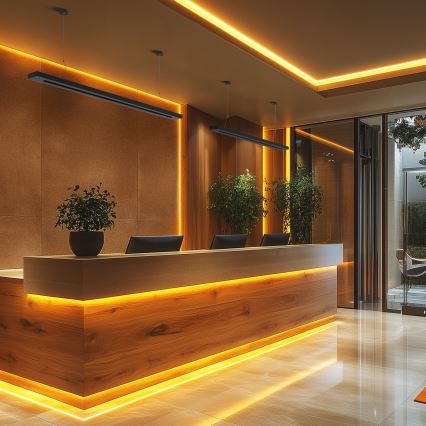 LED loft-/pendellampe PLANK LED/20/30/40W/230V 2700/4000/6000K CRI 90 sort
