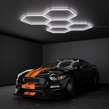 LED loftarmatur HEXAGON LED/192W/85-265V 6500K 298x209 cm CRI 90 IP54 hvid