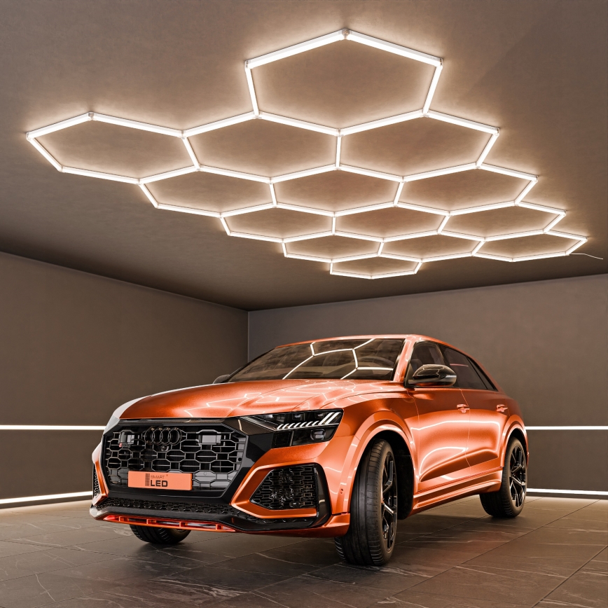 LED loftarmatur HEXAGON LED/456W/85-265V 4000K 522x298 cm CRI 90 IP54 hvid