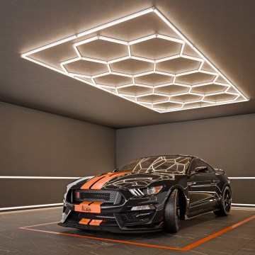 LED loftarmatur HEXAGON LED/696W/85-265V 4000K 484x243 cm CRI 90 IP54 hvid