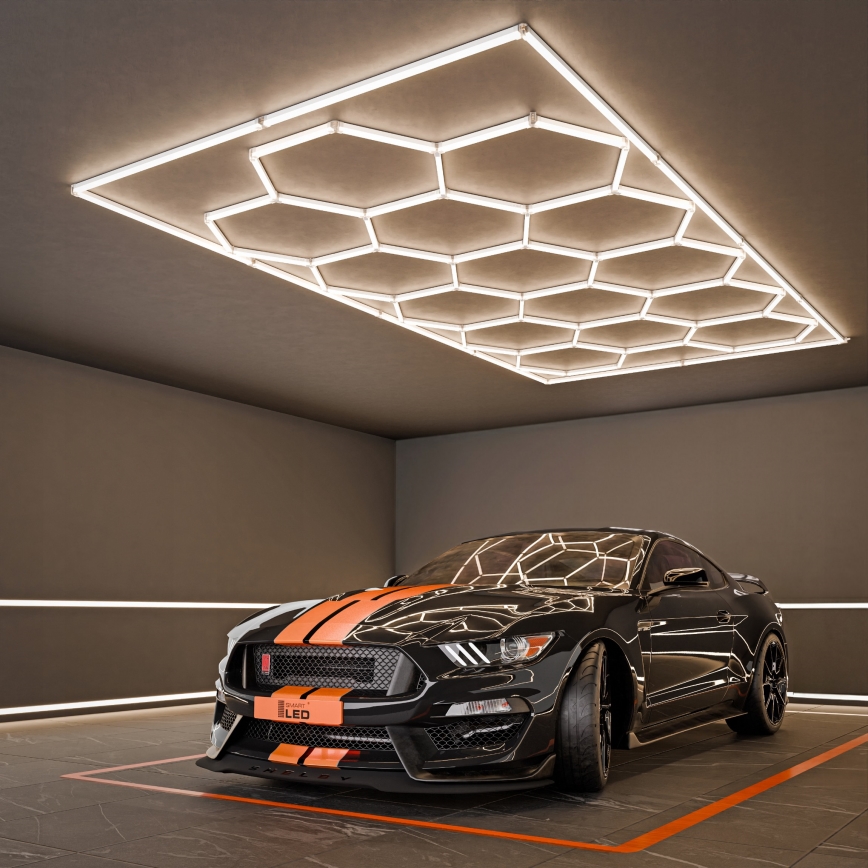 LED loftarmatur HEXAGON LED/696W/85-265V 4000K 484x243 cm CRI 90 IP54 hvid