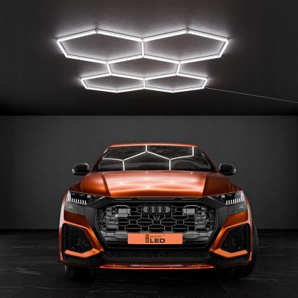 LED loftlampe HEXAGON LED/240W/85-265V 6500K 298x209 cm CRI 90 IP44 hvid