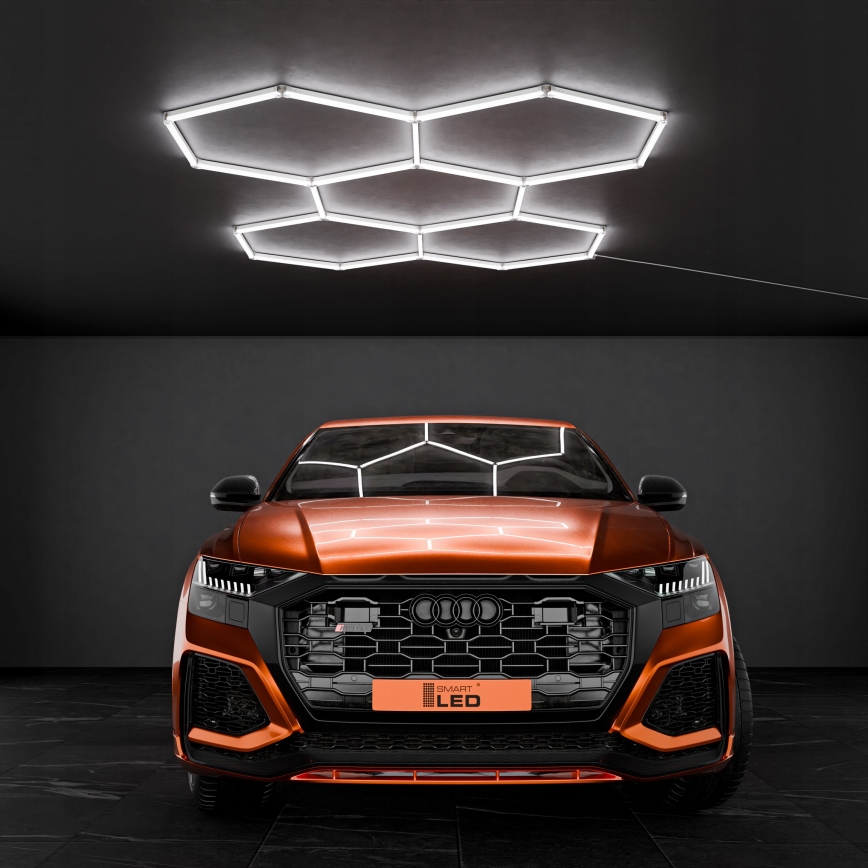 LED loftlampe HEXAGON LED/240W/85-265V 6500K 298x209 cm CRI 90 IP44 hvid