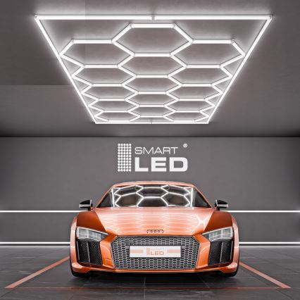 LED loftlampe HEXAGON LED/696W/85-265V 6500K 484x243 cm CRI 90 IP54 hvid