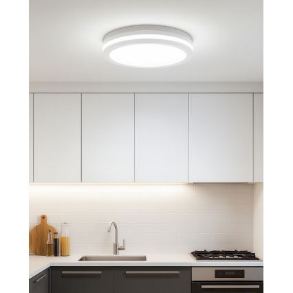 LED badeværelsesloftlampe med bevægelsessensor LED/20W/230V 3000/4000/6500K Ø 23 cm IP54 hvid