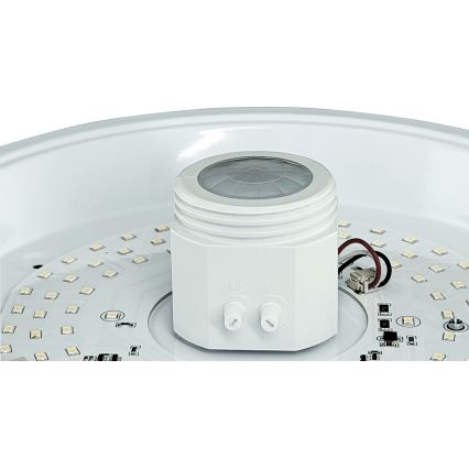 LED-loftlampe med bevægelses- og skumringssensor samt nødbelysningsmodul MANA LED/16W/230V 1500 mAh Ø 29 cm hvid